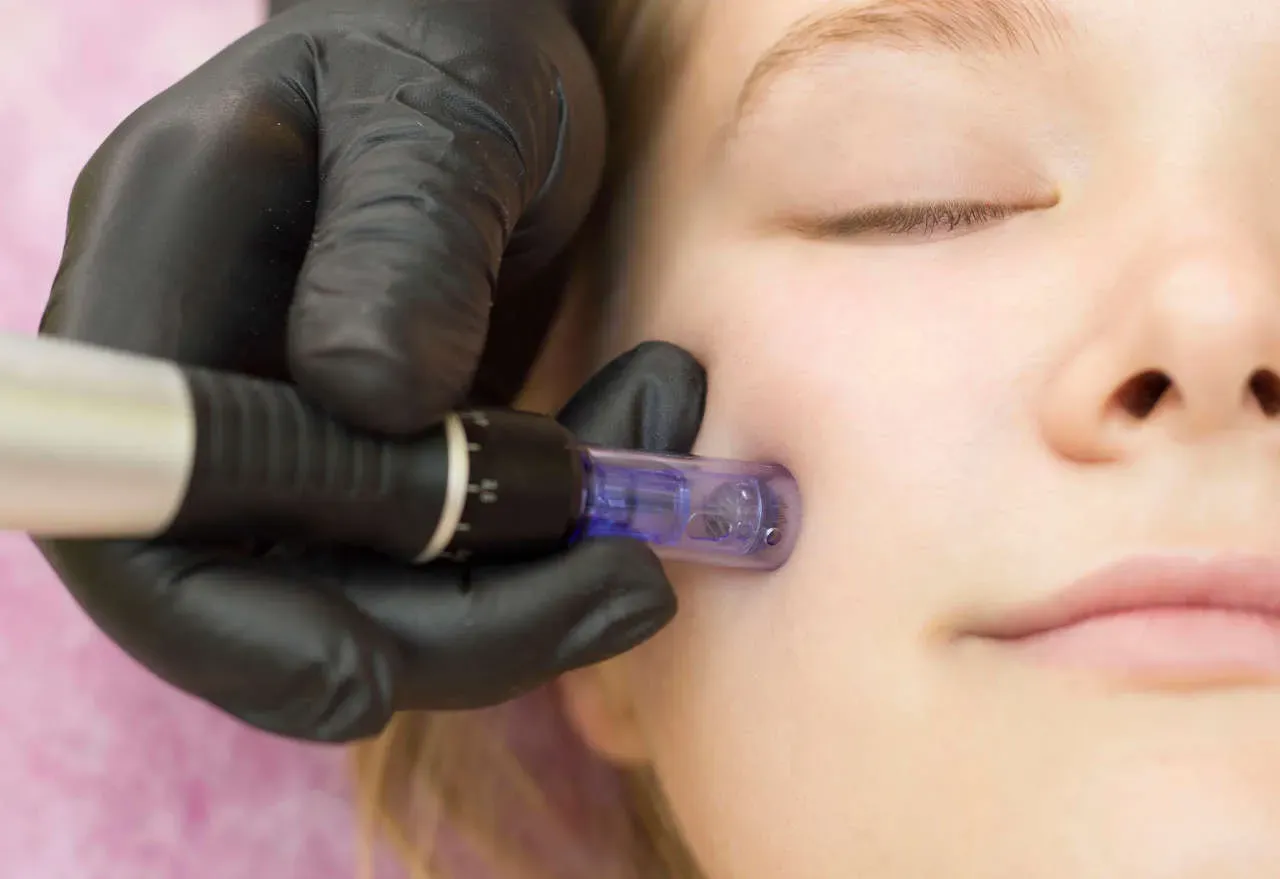 tampa hydrafacial patient model receiving treatment