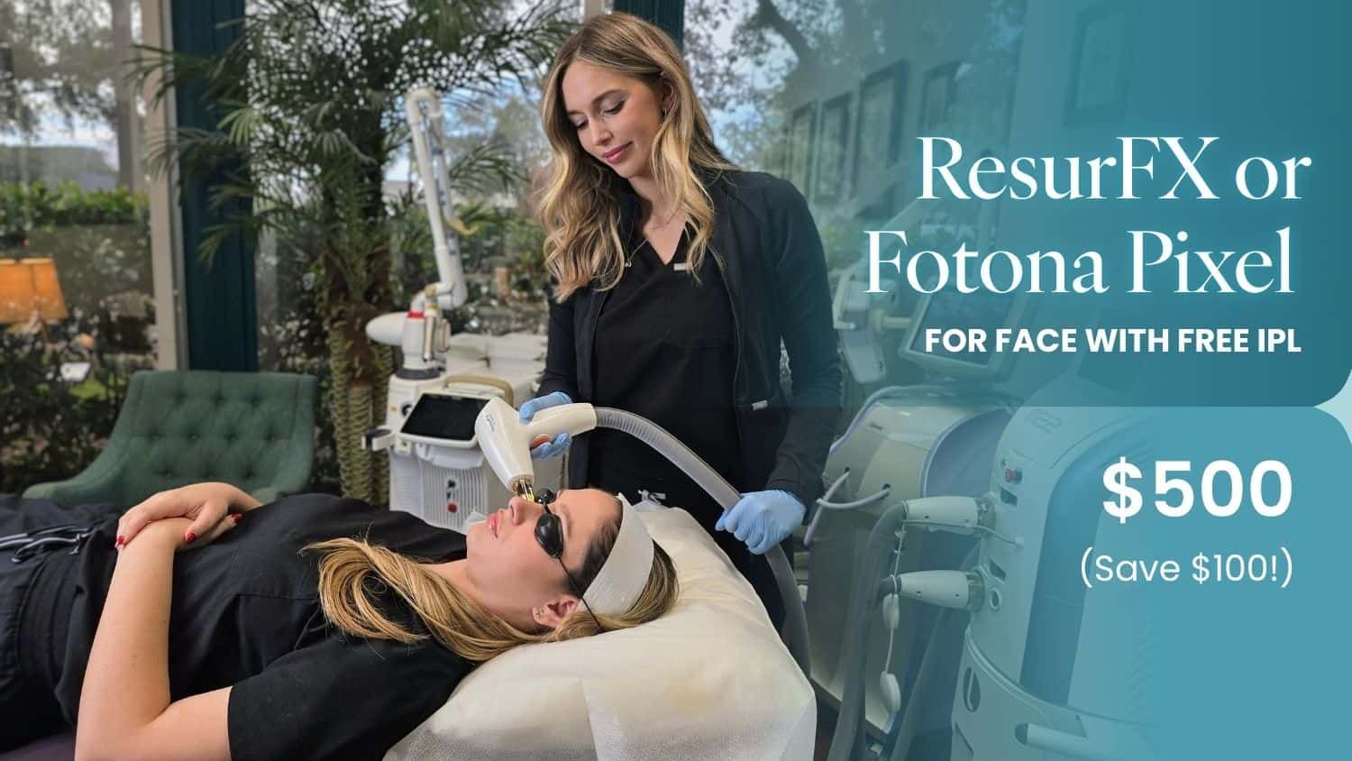 Client receiving skincare treatment in aesthetic clinic.