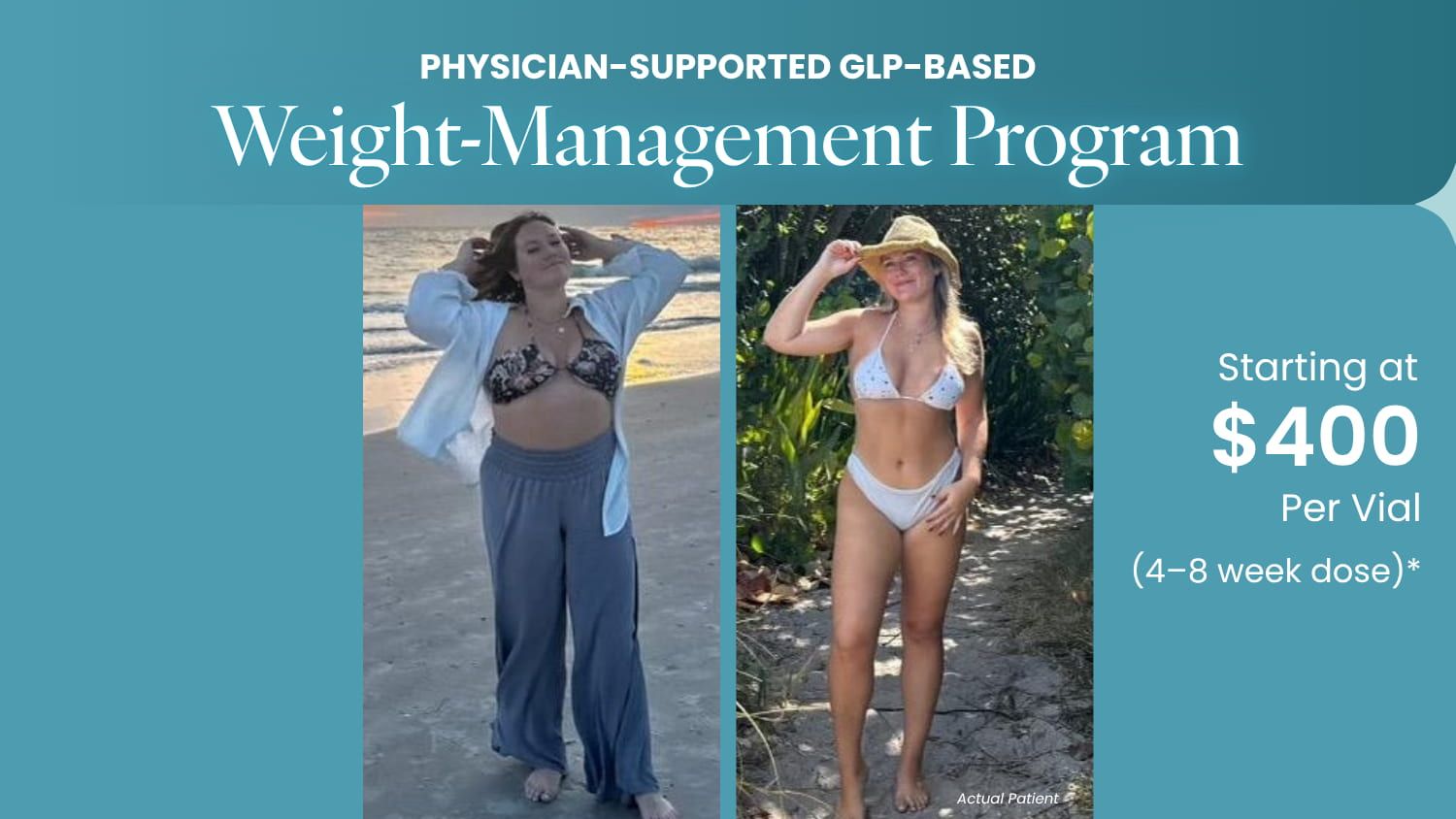 Weight-management program before and after transformation.